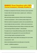 BNMN501 Exam Questions with &lpar;100&percnt;  Correct Answers&rpar; &vert; Already Graded A&plus;