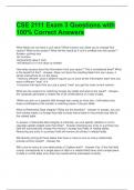 CSE 2111 Exam 3 Questions with 100&percnt; Correct Answers 