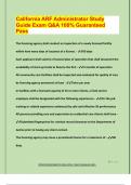 California ARF Administrator Study  Guide Exam Q&A 100&percnt; Guaranteed  Pass