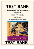 Test Bank For Principles Of Pediatric Nursing 7th Edition By Jane W Ball&comma; Ruth C Bindler&comma; Kay Cowen Chapter 1-31 &vert; Complete Guide A&plus;