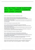 CSE 445 FINAL EXAM QUESTIONS WITH 100&percnt; CORRECT ANSWERS 2025 LATEST UPDATE 