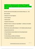 California Motorcycle Safety Program  Test Exam Questions and Answers 100&percnt;  Solved