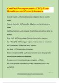 Certified Paraoptometric &lpar;CPO&rpar; Exam Questions and Correct Answers