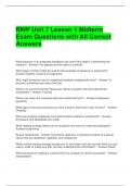 RWP Unit 7 Lesson 1 Midterm Exam Questions with All Correct Answers 