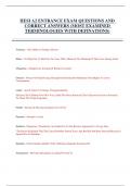 HESI A2 ENTRANCE EXAM QUESTIONS AND  CORRECT ANSWERS &lpar;MOST EXAMINED  TERMINOLOGIES WITH DEFINATIONS&rpar;