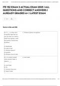 ITE 152 EXAM 2 ACTUAL EXAM 2025 &vert; ALL QUESTIONS AND CORRECT ANSWERS &vert; ALREADY GRADED A&plus; &vert; LATEST EXAM