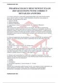 PHARMACOLOGY HESI NEWEST EXAM 2025 QUESTIONS WITH CORRECT DETAILED ANSWERS