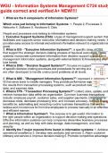 WGU - Information Systems Management C724 study guide correct and verified A&plus; NEW&excl;&excl;&excl;&excl;