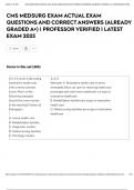 CMS MEDSURG EXAM ACTUAL EXAM QUESTIONS AND CORRECT ANSWERS &lpar;ALREADY GRADED A&plus;&rpar; &vert; PROFESSOR VERIFIED &vert; LATEST EXAM 2025