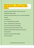 CNO Standards - Ethics and Values Exam Questions and Answers 100%  Solved