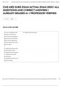 CMS MED SURG EXAM ACTUAL EXAM 2025 &vert; ALL  QUESTIONS AND CORRECT ANSWERS &vert; ALREADY GRADED A&plus; &vert; PROFESSOR VERIFIED