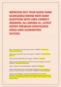  IMPROVED NYC TOUR GUIDE EXAM GUIDE&lpar;2025&rpar;&vert;BRAND NEW EXAM QUESTIONS WITH 100&percnt; CORRECT ANSWERS&comma; ALL GRADED A&plus;&comma; LATEST EXPERT PREMIUM UPDATE&lpar;2025-2026&rpar;>100&percnt; GUARANTEED SUCCESS&period; 