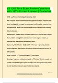 CS 1200 Final Exam Review Questions  with 100&percnt; Correct Answers &vert; Graded A&plus;