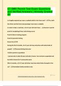 CT DMV Permit Test Exam Questions  and Verified Answers &vert; Already Graded  A&plus;