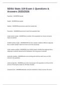 SDSU Stats 119 Exam 1 Questions & Answers 2025&sol;2026