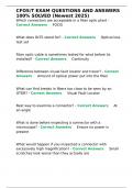 CFOS T EXAM QUESTIONS AND ANSWERS 100- SOLVED &lpar;Newest 2025&rpar;