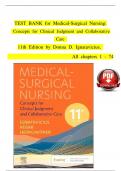 TEST BANK for Medical-Surgical Nursing&colon; Concepts for Clinical Judgment and Collaborative Care  11th Edition by Donna D&period; Ignatavicius&comma;  All 65 chapters Available 