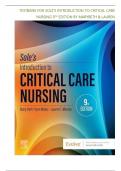 Test Bank for Sole&rsquo;s Introduction to Critical Care Nursing 9th Edition by Mary Beth Flynn Makic &comma; All Chapters