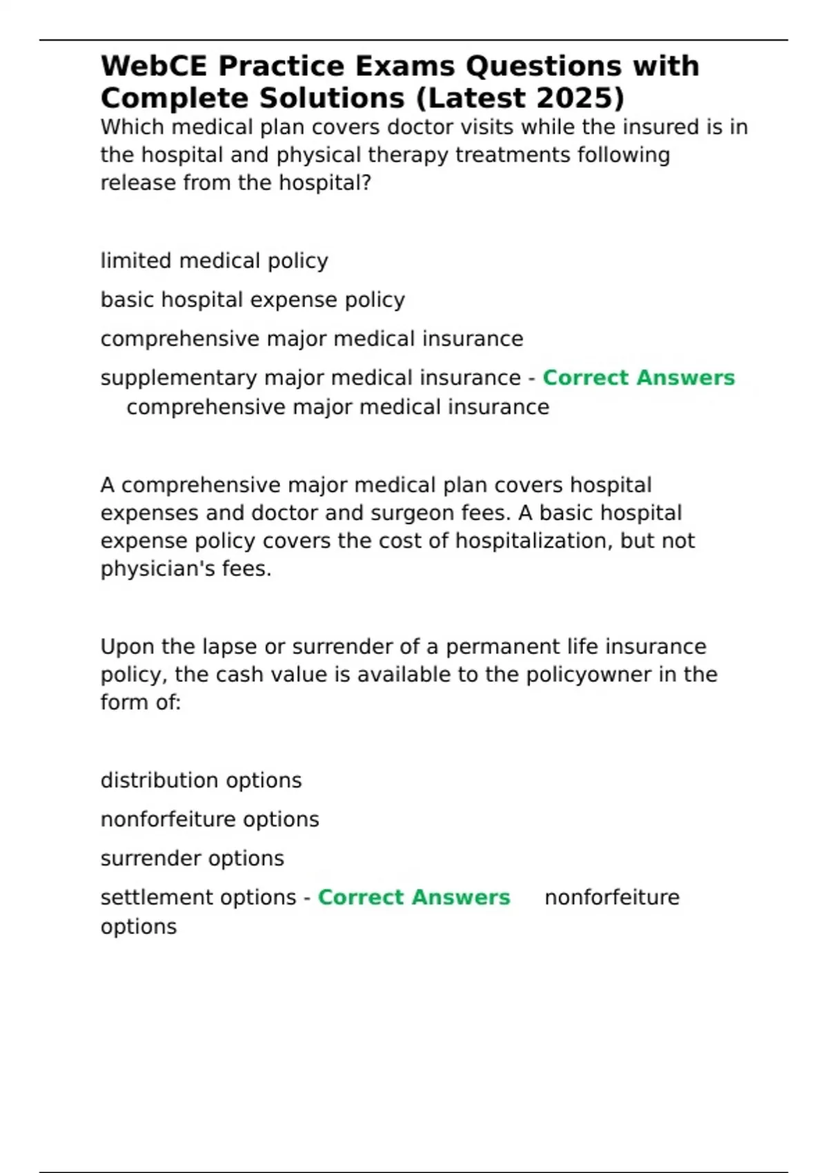 WebCE Practice Exams Questions with Complete Solutions (Latest 2025 ...