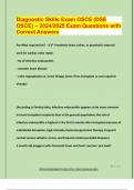 Diagnostic Skills Exam OSCE &lpar;DSE  OSCE&rpar; &ndash; 2024&sol;2025 Exam Questions with  Correct Answers