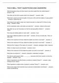 TACO BELL TEST QUESTIONS AND ANSWERS