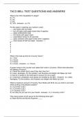TACO BELL TEST QUESTIONS AND ANSWERS