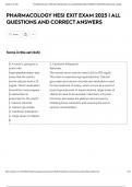 PHARMACOLOGY HESI EXIT EXAM 2025 &vert; ALL QUESTIONS AND CORRECT ANSWERS