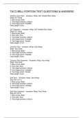 TACO BELL PORTION TEST QUESTIONS & ANSWERS