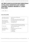 AIC 300 CLAIMS IN AN EVOLVING WORLD EXAM ACTUAL EXAM QUESTIONS AND CORRECT ANSWERS &vert; ALREADY GRADED A&plus; &vert; LATEST EXAM 2025