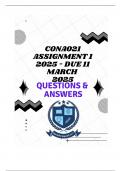 CONA021 Assignment 1 2025 - DUE 11 March 2025