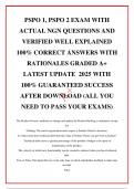 PSPO 1&comma; PSPO 2 EXAM WITH ACTUAL NGN QUESTIONS AND VERIFIED WELL EXPLAINED  100&percnt; CORRECT ANSWERS WITH RATIONALES GRADED A&plus; LATEST UPDATE  2025 WITH 100&percnt; GUARANTEED SUCCESS AFTER DOWNLOAD &lpar;ALL YOU NEED TO PASS YOUR EXAMS&rpar;
