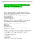 Oklahoma Mental Health Case Manager 2 Study Guide&colon; Module 1-12 latest updated