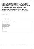 2025 NUR 635 FINAL EXAM ACTUAL EXAM QUESTIONS AND CORRECT ANSWERS WITH RATIONALES &lpar;ALREADY GRADED A&plus;&rpar; &vert; ADVANCED PHARMACOLOGY &vert; LATEST VERSION &vert; GRAND CANYON UNIVERSITY