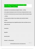 IS-240 Final Exam Questions and  Answers 100&percnt; Pass