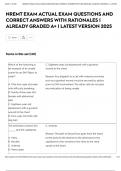 NREMT EXAM ACTUAL EXAM QUESTIONS AND CORRECT ANSWERS WITH RATIONALES &vert; ALREADY GRADED A&plus; &vert; LATEST VERSION 2025