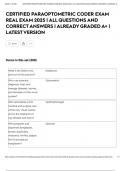 CERTIFIED PARAOPTOMETRIC CODER EXAM REAL EXAM 2025 &vert; ALL QUESTIONS AND CORRECT ANSWERS &vert; ALREADY GRADED A&plus; &vert; LATEST VERSION