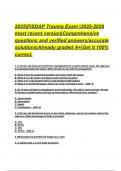 2025&vert;FISDAP Trauma Exam &vert;2025-2026 most recent version&vert;Comprehensive questions and verified answers&sol;accurate solutions &vert;Already graded A&plus;&vert;Get it 100&percnt; correct&period;