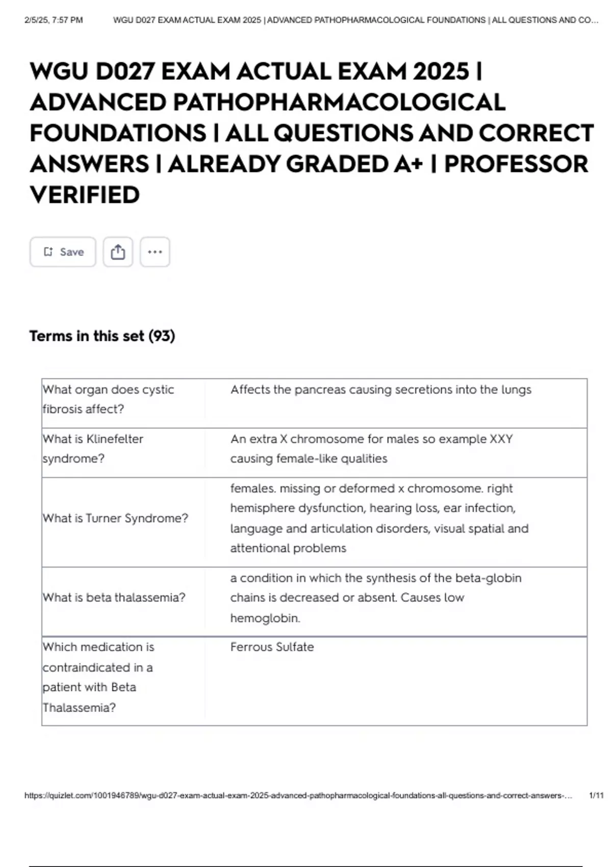 WGU D027 EXAM ACTUAL EXAM 2025 | ADVANCED PATHOPHARMACOLOGICAL ...