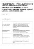 WGU D027 COURSE MATERIAL QUESTIONS AND CORRECT ANSWERS WITH RATIONALES &vert; ADVANCED PATHOPHARMACOLOGICAL FOUNDATIONS &vert; ALL QUESTIONS AND CORRECT ANSWERS &vert; LATEST EDITION 2025