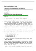 SOLUTION MANUAL FOR International Financial Management&comma; 10th Edition EUN Chapter 1-21  CHAPTER 1 GLOBALIZATION AND THE MULTINATIONAL FIRM ANSWERS & SOLUTIONS TO END-OF-CHAPTER QUESTIONS AND PROBLEMS