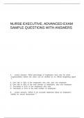 Nurse Executive&comma; Advanced Exam Sample Questions