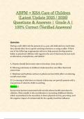ABFM &plus; KSA Care of Children &lpar;Latest Update 2025 &sol; 2026&rpar; Questions & Answers &vert; Grade A &vert; 100&percnt; Correct &lpar;Verified Answers&rpar;