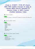 Exam 4&colon; NUR257 &sol; NUR 257 &lpar;Latest 2025&sol; 2026 Update&rpar; Concepts of Aging & Chronic Illness Review&vert; Questions & Answers&vert; Grade A&vert; 100&percnt; Correct &lpar;Verified Solutions&rpar;- Galen