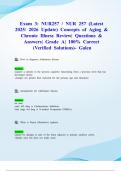 Exam 3&colon; NUR257 &sol; NUR 257 &lpar;Latest 2025&sol; 2026 Update&rpar; Concepts of Aging & Chronic Illness Review&vert; Questions & Answers&vert; Grade A&vert; 100&percnt; Correct &lpar;Verified Solutions&rpar;- Galen