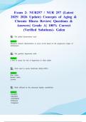 Exam 2&colon; NUR257 &sol; NUR 257 &lpar;Latest 2025&sol; 2026 Update&rpar; Concepts of Aging & Chronic Illness Review&vert; Questions & Answers&vert; Grade A&vert; 100&percnt; Correct &lpar;Verified Solutions&rpar;- Galen