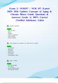 Exam 2&colon; NUR257 &sol; NUR 257 &lpar;Latest 2025&sol; 2026 Update&rpar; Concepts of Aging & Chronic Illness Guide&vert; Questions & Answers&vert; Grade A&vert; 100&percnt; Correct &lpar;Verified Solutions&rpar;- Galen