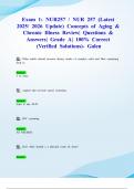 Exam 1&colon; NUR257 &sol; NUR 257 &lpar;Latest 2025&sol; 2026 Update&rpar; Concepts of Aging & Chronic Illness Review&vert; Questions & Answers&vert; Grade A&vert; 100&percnt; Correct &lpar;Verified Solutions&rpar;- Galen