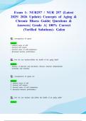Exam 1&colon; NUR257 &sol; NUR 257 &lpar;Latest 2025&sol; 2026 Update&rpar; Concepts of Aging & Chronic Illness Guide&vert; Questions & Answers&vert; Grade A&vert; 100&percnt; Correct &lpar;Verified Solutions&rpar;- Galen