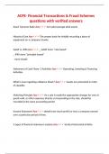 ACFE- Financial Transactions & Fraud Schemes questions with verified answers