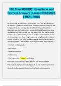 100 Free MCCQE1 Questions and Correct Answers &vert; Latest 2024&sol;2025 &vert; 100&percnt; PASS